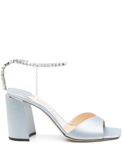 Jimmy Choo Saeda crystal-strap sandals Blue SAEDASANDALBH85BGHICEBLUCRY