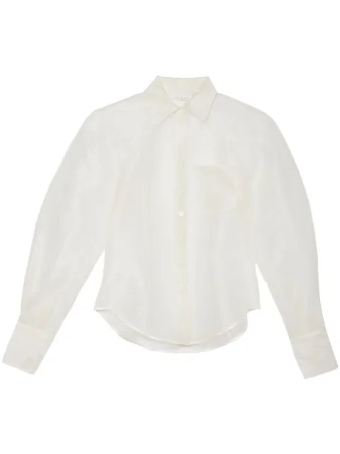 Fleur Du Mal silk organza shirt White TP05980300