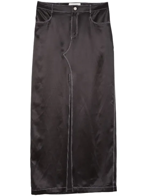 Fleur Du Mal silk maxi skirt Black SK01850100