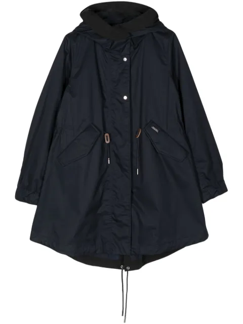 Woolrich tied-waist hooded parka coat Black CFWWOU0617FRUT4405