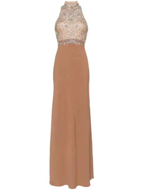 Jenny Packham Orion crystal-embellished gown Brown ZAD150L