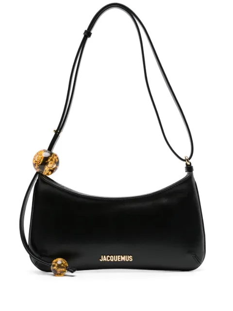Jacquemus Bisou Perle logo-plaque shoulder bag Black BAW00057AC01C01