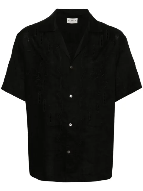 P.A.R.O.S.H. floral-embroidery linen shirt Black D380615BEACH24