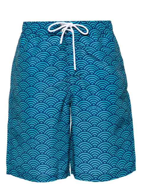 Kenzo Seigaiha-print swim shorts Blue FE55BA3019B1