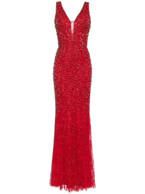 Jenny Packham Libra crystal satin gown Red ZAD143L