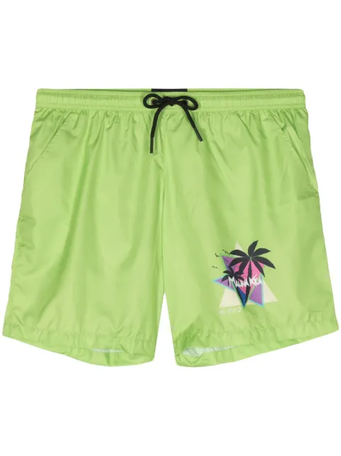 Mauna Kea Sunset Palms swim shorts Green MKU203