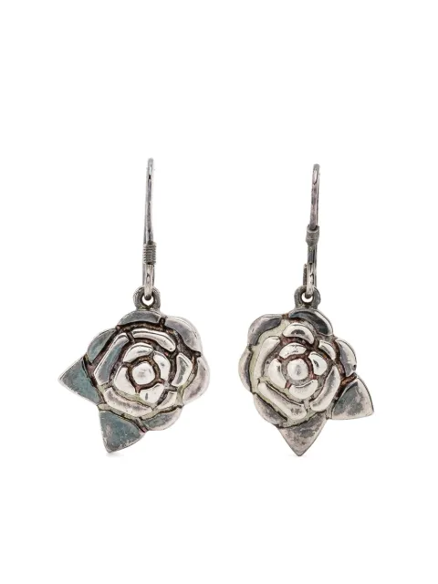 CHANEL Pre-Owned 1990s Camélia rose-pendant earrings Silver 1501575