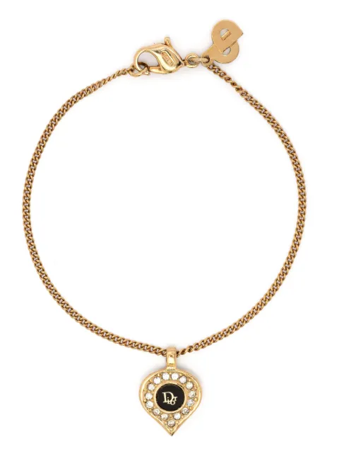 Christian Dior Pre-Owned 1980s logo-pendant bracelet Gold 1501554
