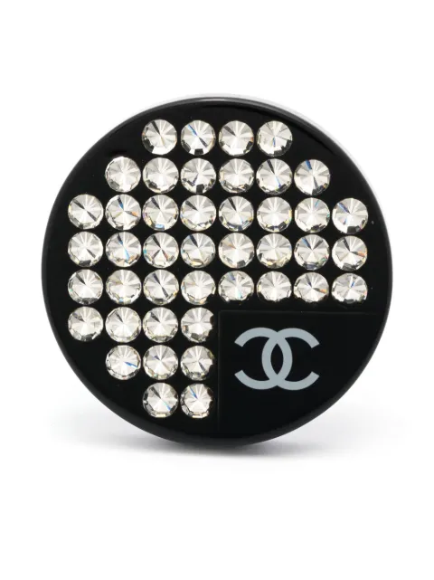 CHANEL Pre-Owned 2005s crystal-embellished brooch Black 1501544