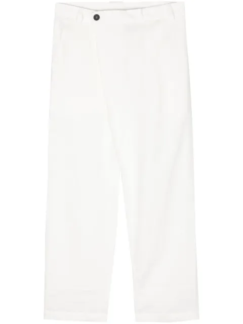 Isabel Benenato straight-leg linen trousers White UW42S24WHT