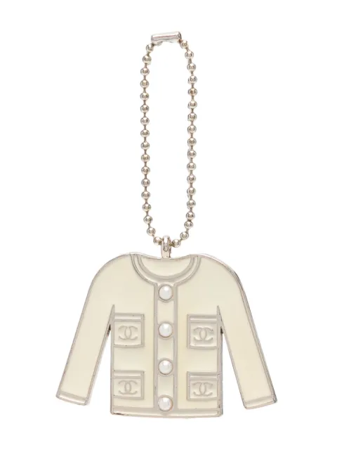 CHANEL Pre-Owned 2000s Cardigan bag charm Neutrals 1501540