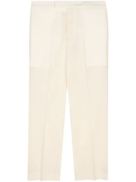 SAPIO pressed-crease wool tapered trousers Neutrals 10ARTLGARZATABIANCA
