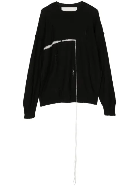 Isabel Benenato raw-cut detail knit jumper Black UK71S24