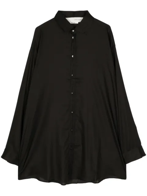 Isabel Benenato long-length cotton shirt Black UW61S24BLK