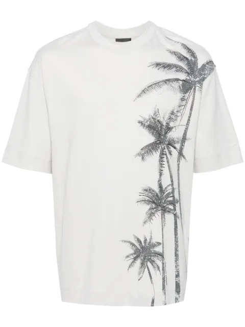 Emporio Armani palm tree-print cotton T-shirt Grey 3D1TH21JOCZ
