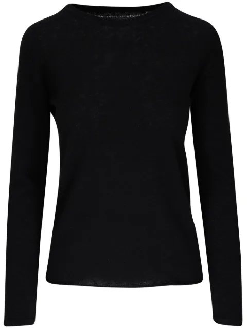 Majestic Filatures cashmere sweater Black M251FPU364002