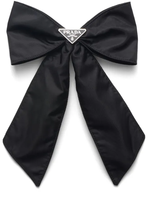 Prada Re-Nylon bow hair clip Black 1IF1632DMI