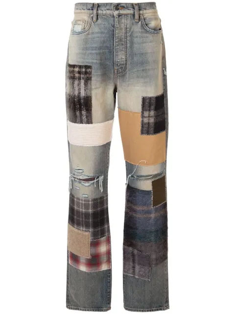AMIRI patchwork straight-leg jeans Blue W9M01196SDVBL