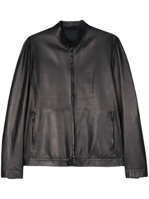 Salvatore Santoro zip-up leather jacket Blue 46515UGLOV