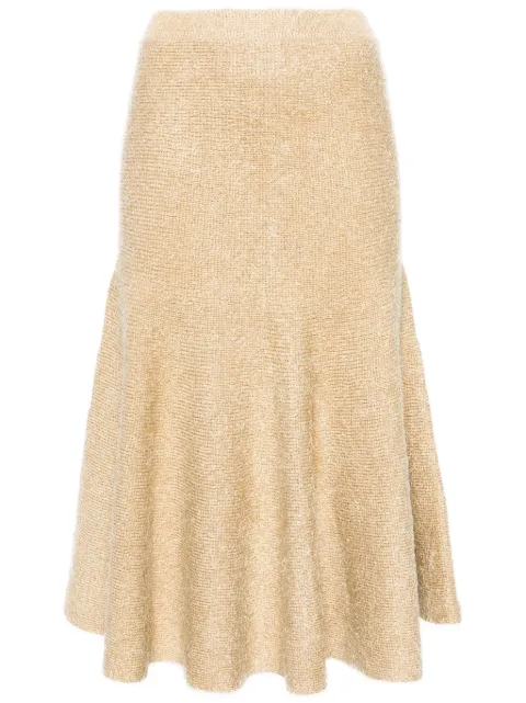 KHAITE Cadence A-line brushed skirt Neutrals 9502309929