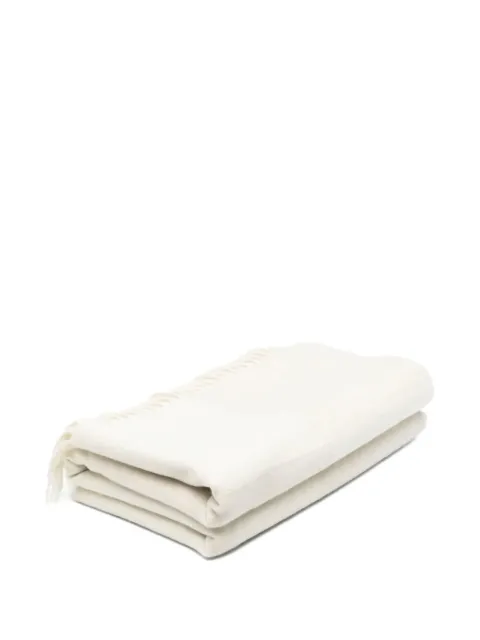 alonpi cashmere fringed blanket Neutrals 13457SHER