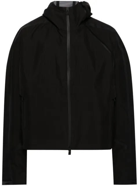 HELIOT EMIL decorative-zips hooded jacket Black SS24M02115