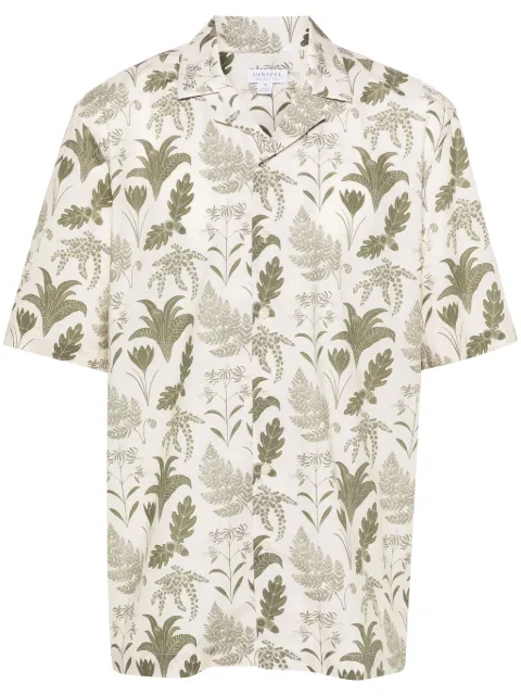 Sunspel x Katie Scott leaf-print shirt Neutrals KSMSHT2009P