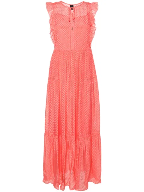 BOSS tiered textured midi dress Pink 50514718