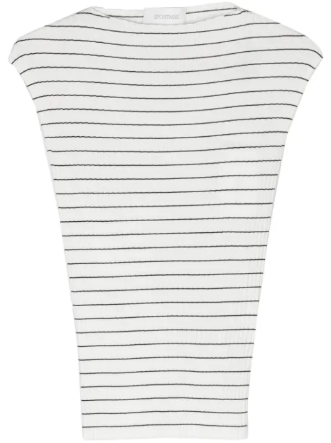 Sportmax striped ribbed-knit top White 2412361032600