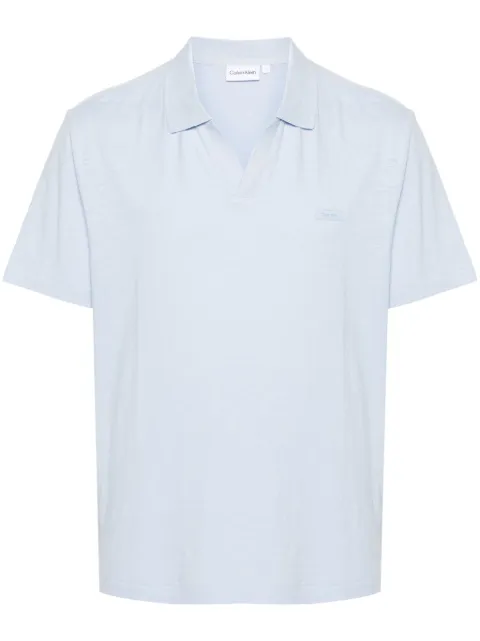 Calvin Klein logo-patch mélange polo shirt Blue K10K112959