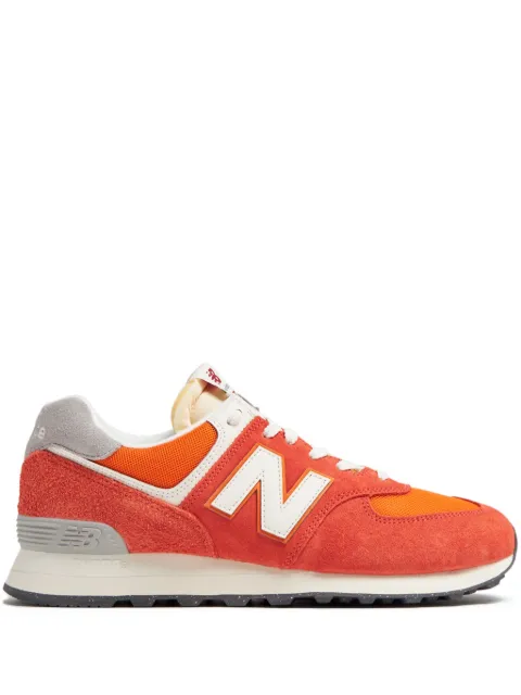 New Balance 574 colour-block suede sneakers Orange U574RCB