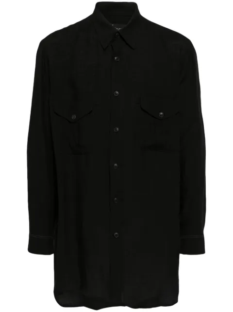 Y's long-sleeve flax shirt Black MSB15341