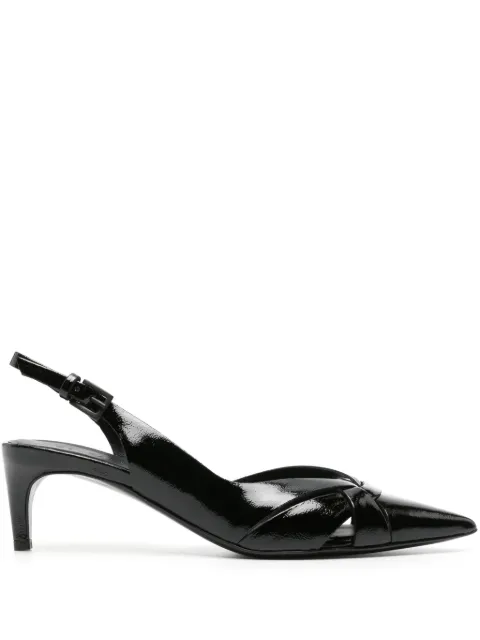 Del Carlo 60mm slingback leather sandals Black 11702