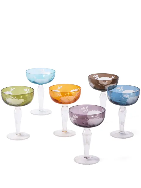 POLSPOTTEN Peony Coupe glasses (set of six) White 140230135
