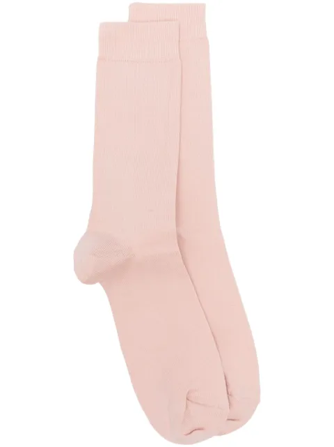 Sunspel ribbed-knit ankle socks Pink MSOC9160