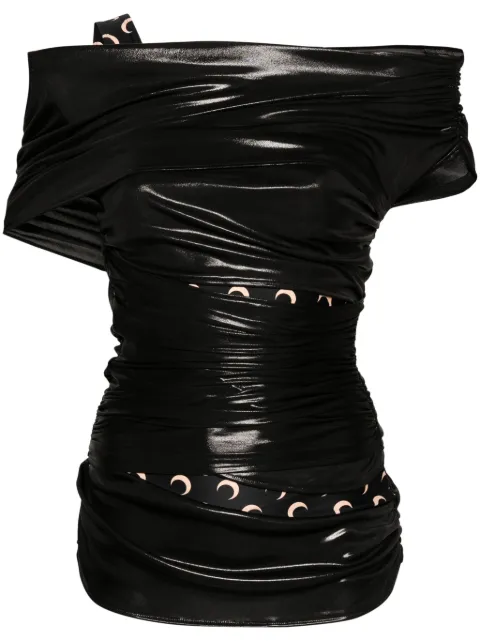 Marine Serre Moonogram-pattern top Black WTO007RJER0015