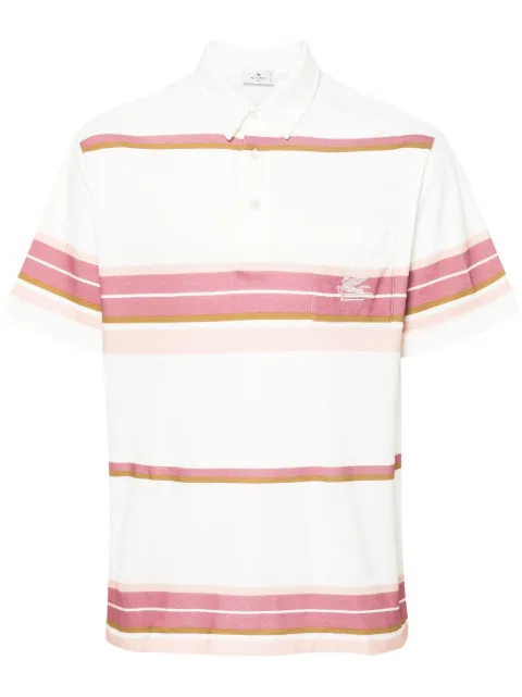ETRO Pegaso-motif cotton polo shirt Neutrals MRMD0002AJ207