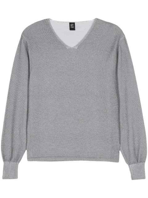 Gianfranco Ferré Pre-Owned 2000 V-neck knitted jumper Grey GFFE250DT