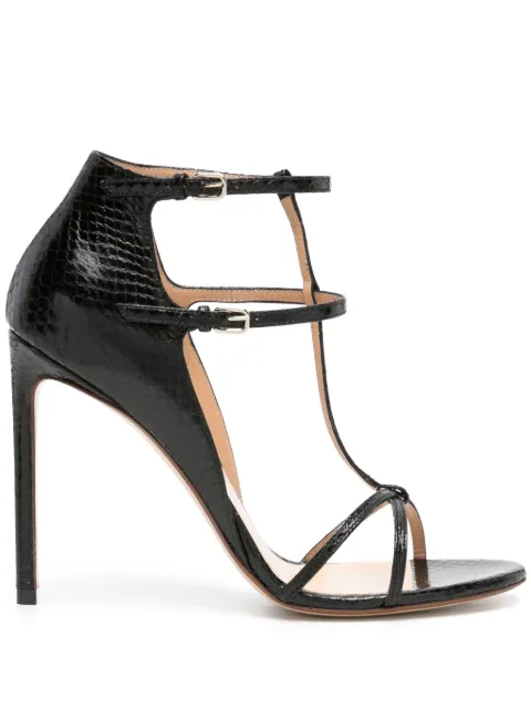 Francesco Russo 105mm snakeskin-effect sandals Black R1S948