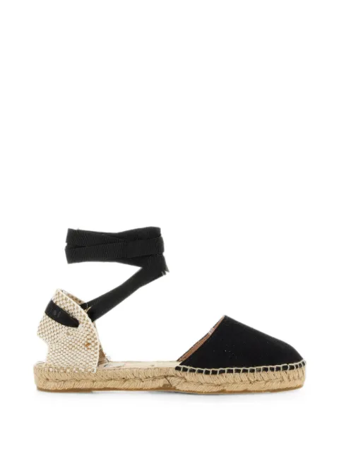 Manebi ankle-tie flat espadrilles Black K10P0SUEDE