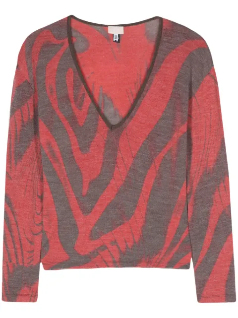 Versace Pre-Owned 2000s abstract-pattern knitted jumper Red VER250DR