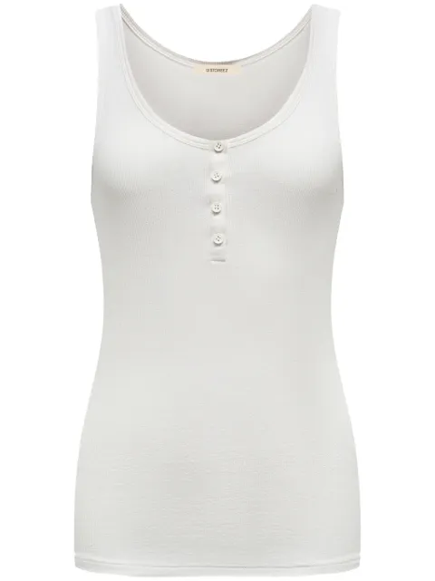 12 STOREEZ ribbed cotton Henley top Neutrals 124571