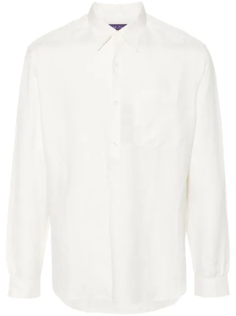 Ralph Lauren Purple Label poplin silk-blend shirt White 790923242