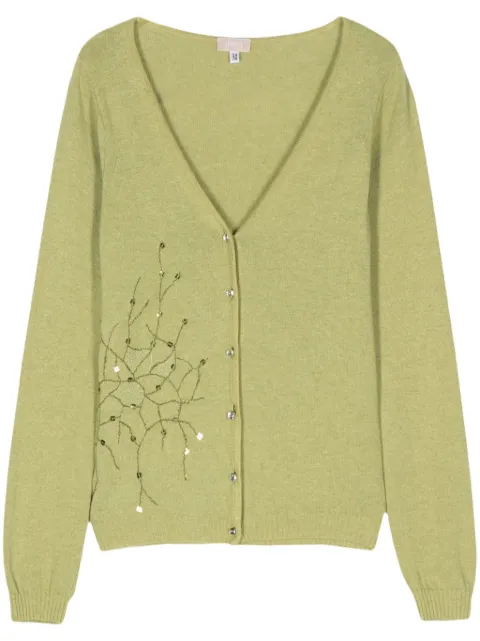 Versace Pre-Owned 2000s sequin-embellished embroidered cardigan Green VER250DP