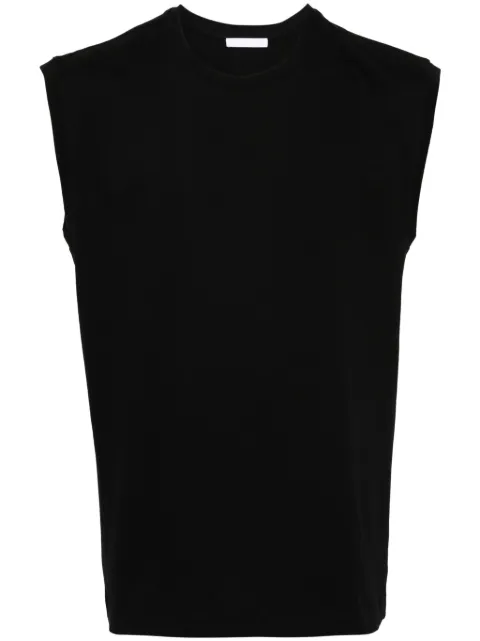 Helmut Lang logo-print sleeveless T-shirt Black O01HW508