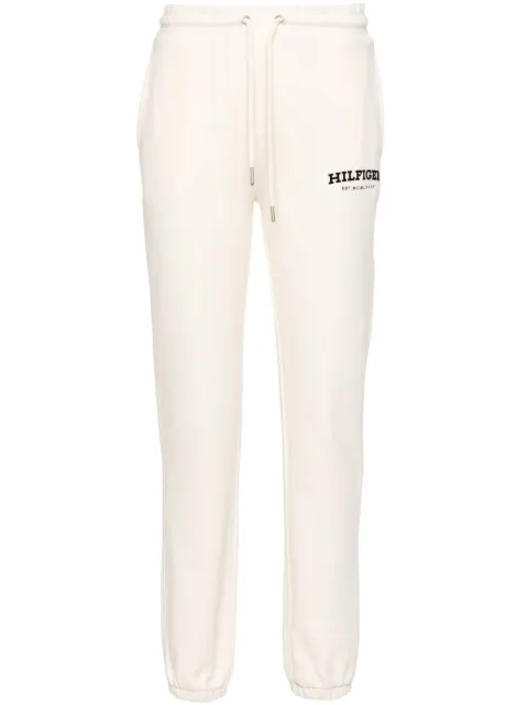 Tommy Hilfiger flocked-logo tapered trousers Neutrals WW0WW41572