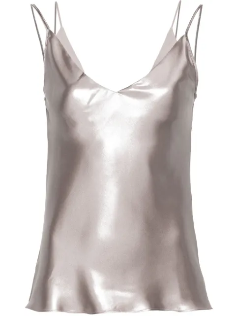 BOSS V-neck metallic-sheen tank top Neutrals 50512748