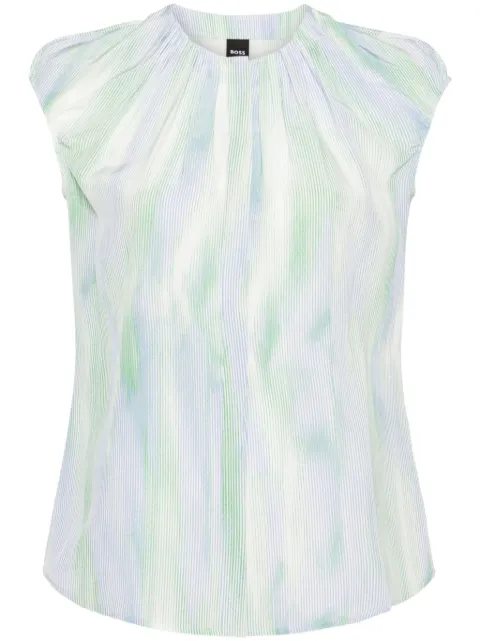 BOSS abstract-stripes sleeveless shirt Blue 50513665