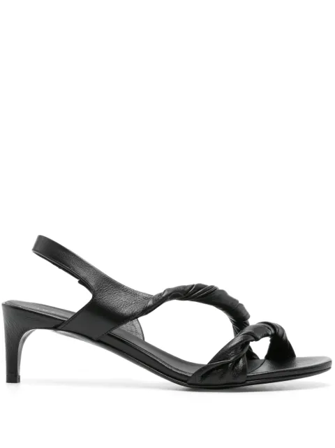 Del Carlo 60mm twisted leather sandals Black 11715