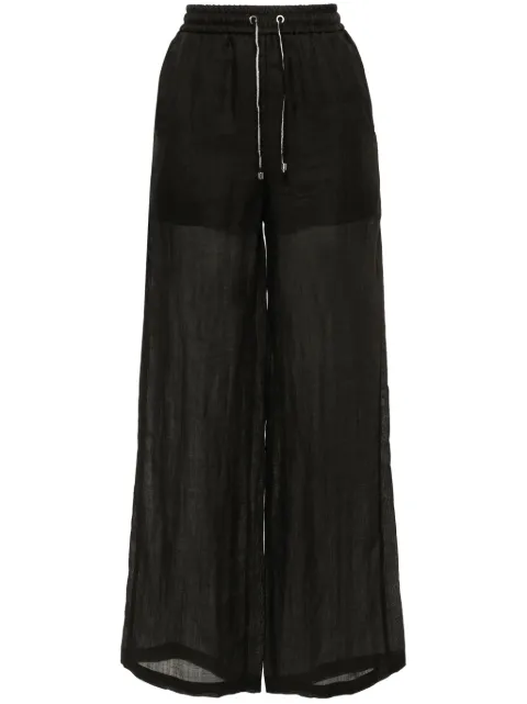 Lorena Antoniazzi semi-sheer straight-leg trousers Black E2447PA31A4248999